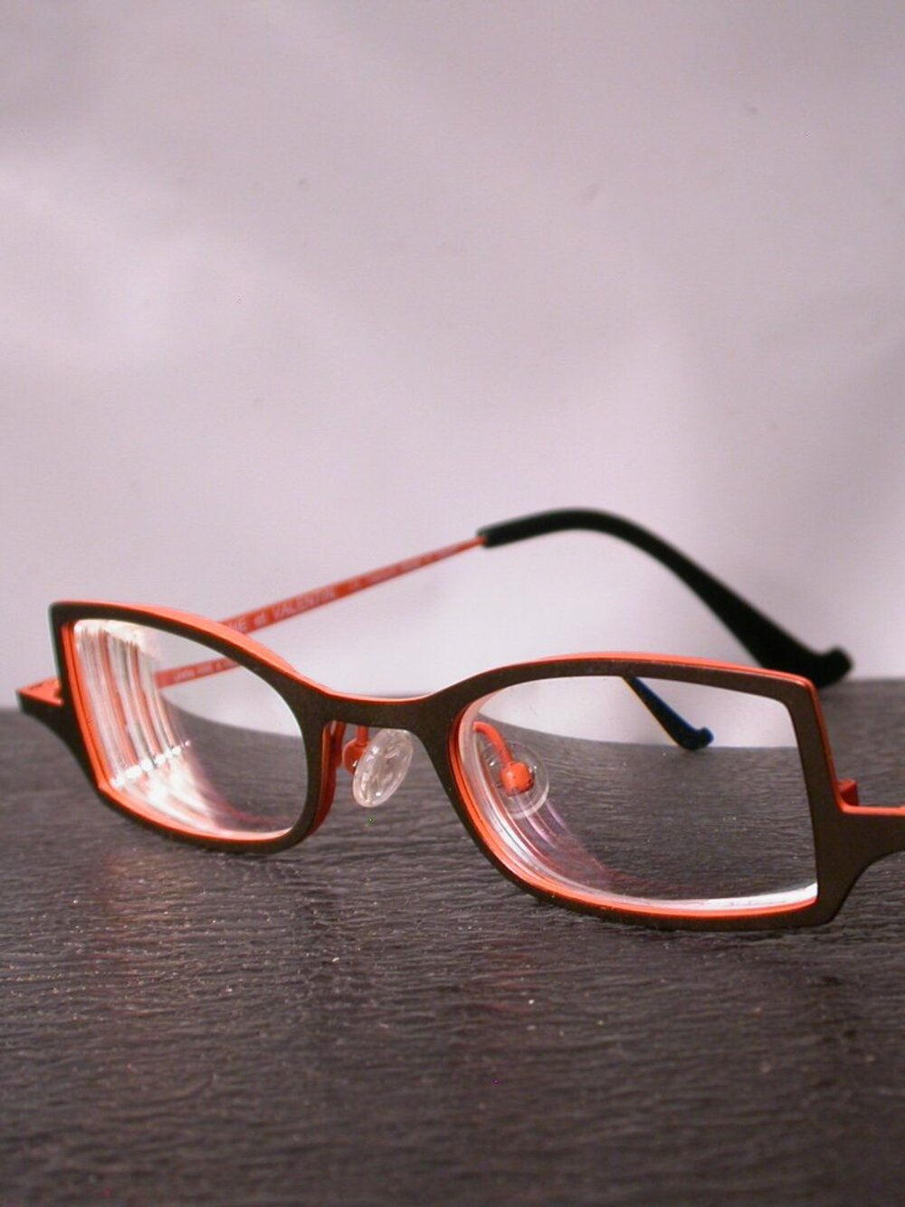 Authentic Anne et Valentin Tilt Orange and Bronze Eyeglasses Made in France